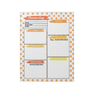 Orange Healthcare Student Pharmacology Template Anteckningsblock