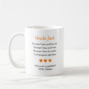 Orange Hearearts blir du min gudfader Dikt Photo Kaffemugg