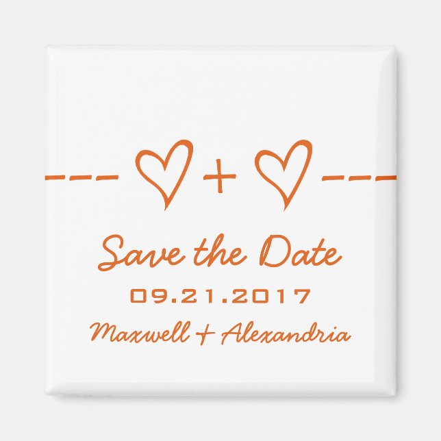 Orange Heart Equation Spara datum magneter (Framsidan)