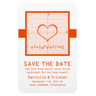 Orange Heart Math Graph Spara datum magneter