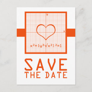 Orange Heart Math Graph Spara datumvykortet Meddelande Vykort