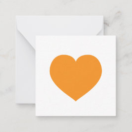 Orange Heart Modern Kärlek Note Sommarfall Anteckningskort