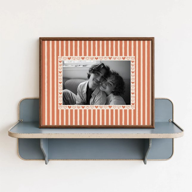 Orange Heart Photo Poster - Anpassad present (Orange Heart Photo Poster - close-up view (frame/decor not included))