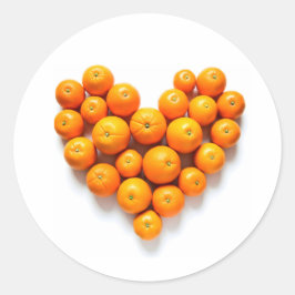 Orange Heart Runt Klistermärke