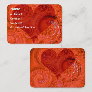 Orange Heart Swirls Visitkort