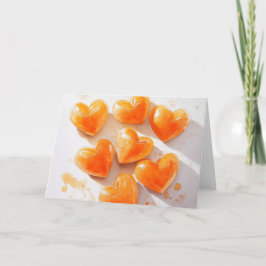 Orange Hearts Watercolour Digital Konst Meddelande