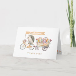 Orange Hedgehog Baby Shower - tack för ditt kort