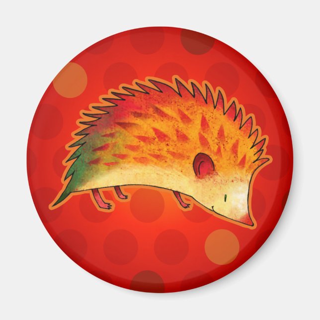 Orange Hedgehog with Dot Magnet (Framsidan)