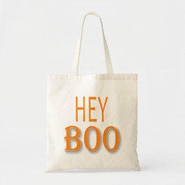 Orange Hej Boo Tote Bag Tygkasse