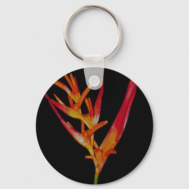 Orange Heliconia Nyckelring (Framsida)