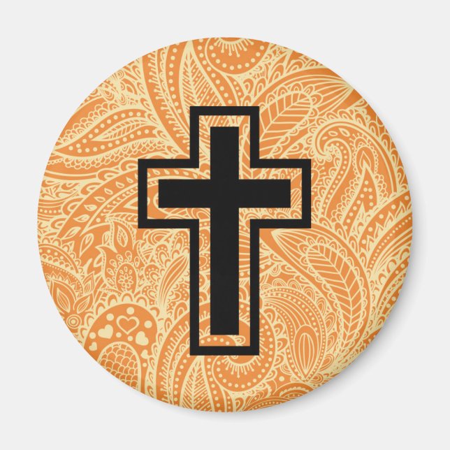 Orange Heliga Christian Kor Wooden Magnet (Framsidan)