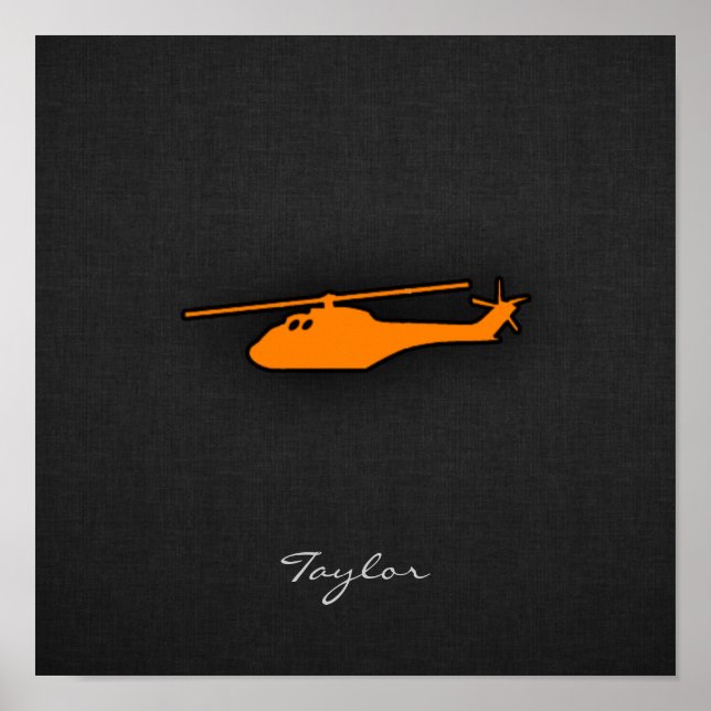 Orange helikopter poster (Framsidan)