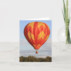 Orange Hett Luft Ballon på Dawn Note Card Tack Kort