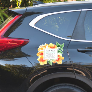 Orange Hibiscus Affärskort Vinyl Car Sticker Klistermärken