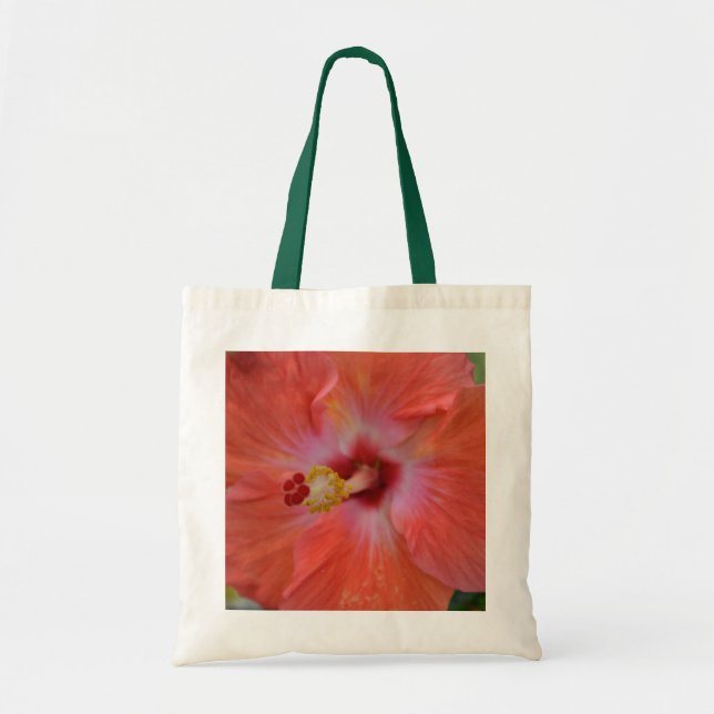Orange Hibiscus Bag Tygkasse (Framsidan)