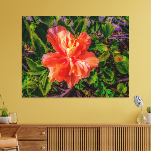 Orange Hibiscus Beauty Canvastryck