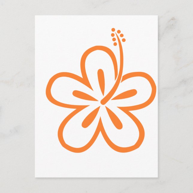 Orange hibiscus-blommor vykort (Framsida)