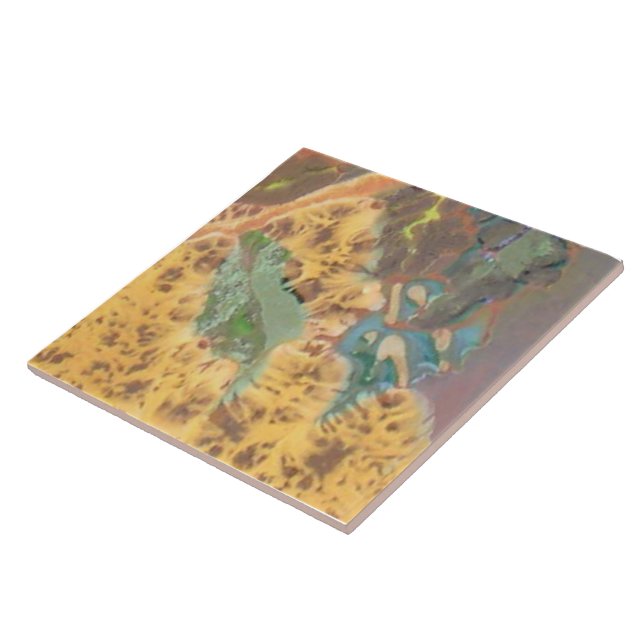 Orange Hibiscus, del 12 av 12 keramiska plattor Kakelplatta (Sidan)