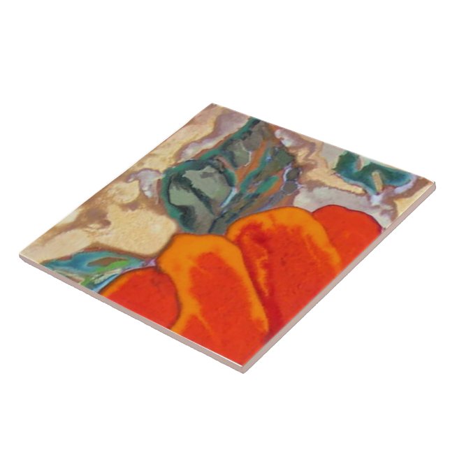 Orange Hibiscus del 1 av 12 Kakelplatta (Sidan)