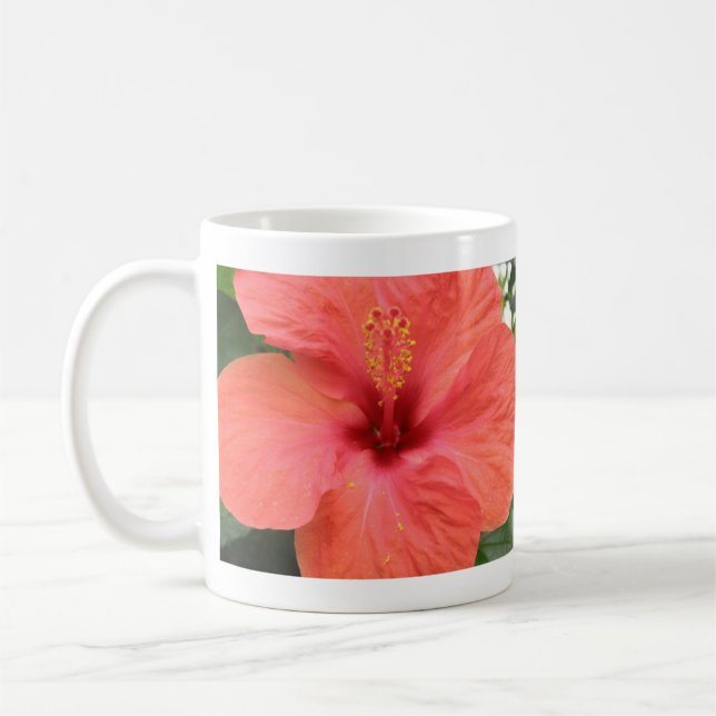 Orange Hibiscus Flower Macro Mugg (Vänster)