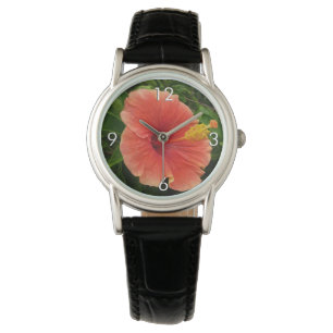 Orange Hibiscus Flower Tropical Blommigt Armbandsur