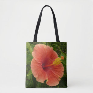 Orange Hibiscus Flower Tropical Blommigt Tygkasse