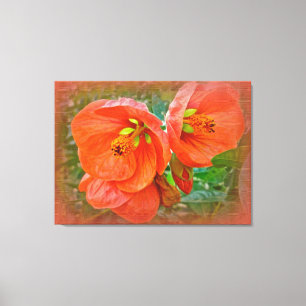 Orange Hibiscus Flowers Canvastryck