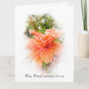 Orange Hibiscus med Namn-sympati Kort