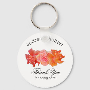 Orange Hibiscus Personal Tack Nyckelring Favoriter