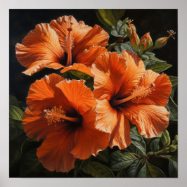 Orange Hibiscus Poster för färgreduktutskrift