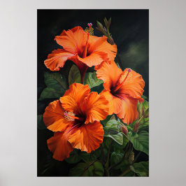 Orange Hibiscus Poster för färgreduktutskrift