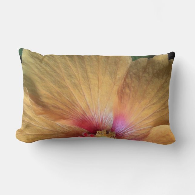 Orange Hibiscus Ruffle Lumbarkudde (Framsida)