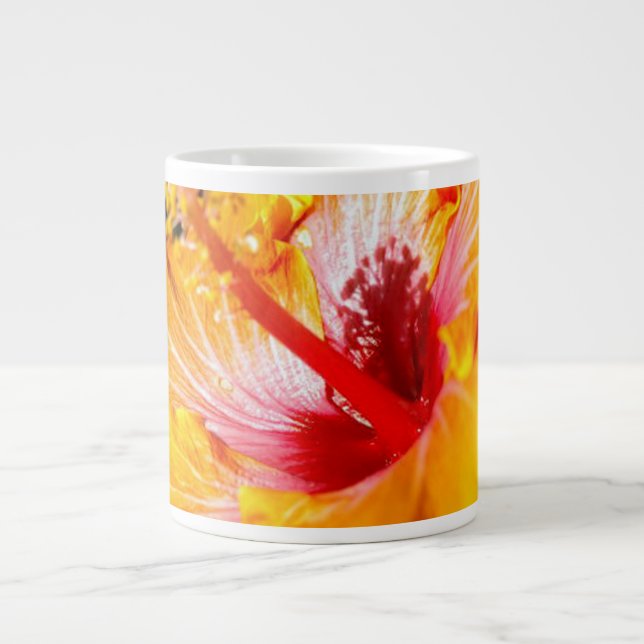 Orange Hibiscus sidvy Jumbo Mugg (Framsidan)