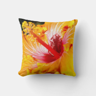 Orange Hibiscus sidvy Kudde
