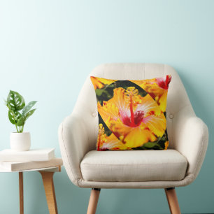 Orange Hibiscus sidvy Kudde