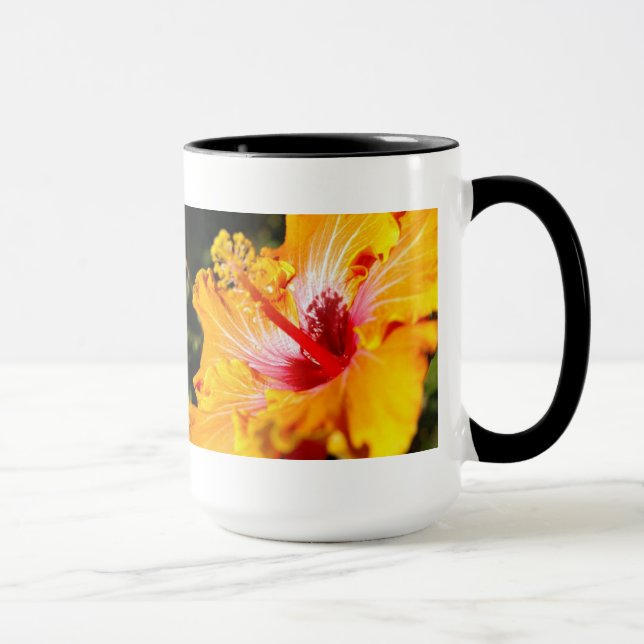 Orange Hibiscus sidvy Mugg (Höger)