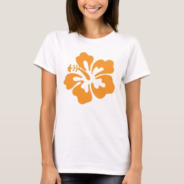 Orange Hibiscus T Shirt (Framsida)