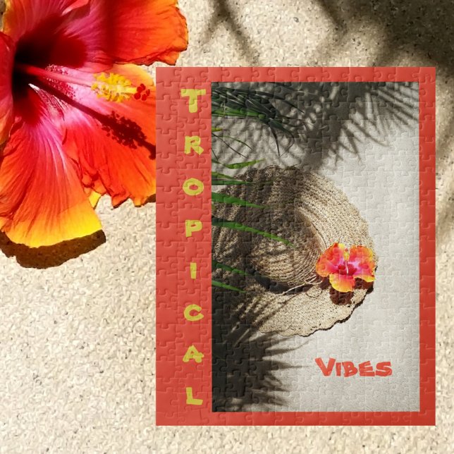 Orange Hibiscus Tropical Vibes Pussel (Skapare uppladdad)