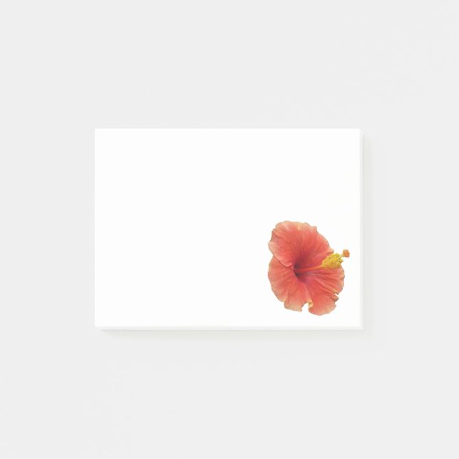 Orange Hibiskus Blomma Tropisk Blomma Post-it Block (Framsida)
