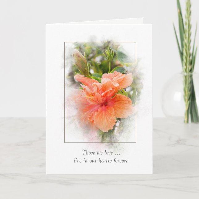 orange hibiskus för sympati kort (Framsida)