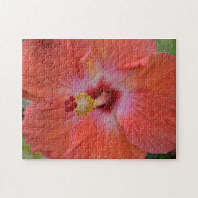 Orange Hibiskus Pussel (Horisontell)