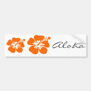 Orange hibiskusblomma bildekal