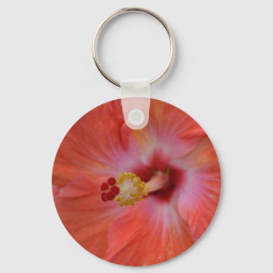 Orange Hibisus Nyckelring