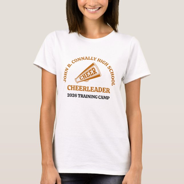 Orange High School Cheerleader Anpassad Dam T Shirt (Framsida)
