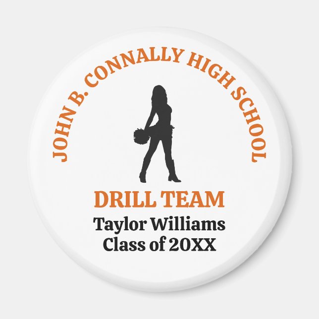 Orange High School Danslag Dancer Personlig Magnet (Framsidan)