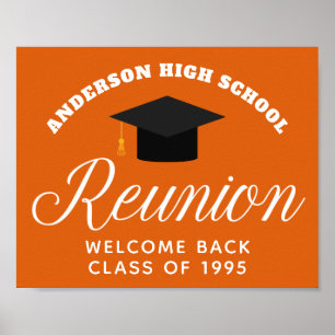 Orange High School Reunion Anpassningsbar Alumni V Poster
