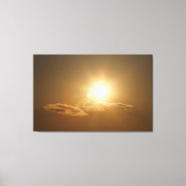 Orange Himlar med Sol och moln Canvastryck