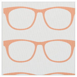 Orange Hipster Geek Glasses Fabric Tyg