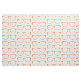 Orange Hipster Geek Glasses Fabric Tyg
