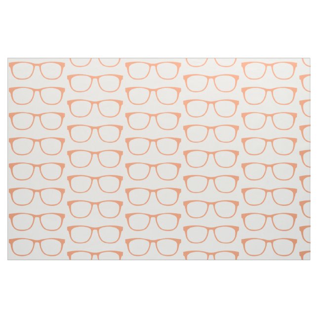 Orange Hipster Geek Glasses Fabric Tyg (Fat Quarter)